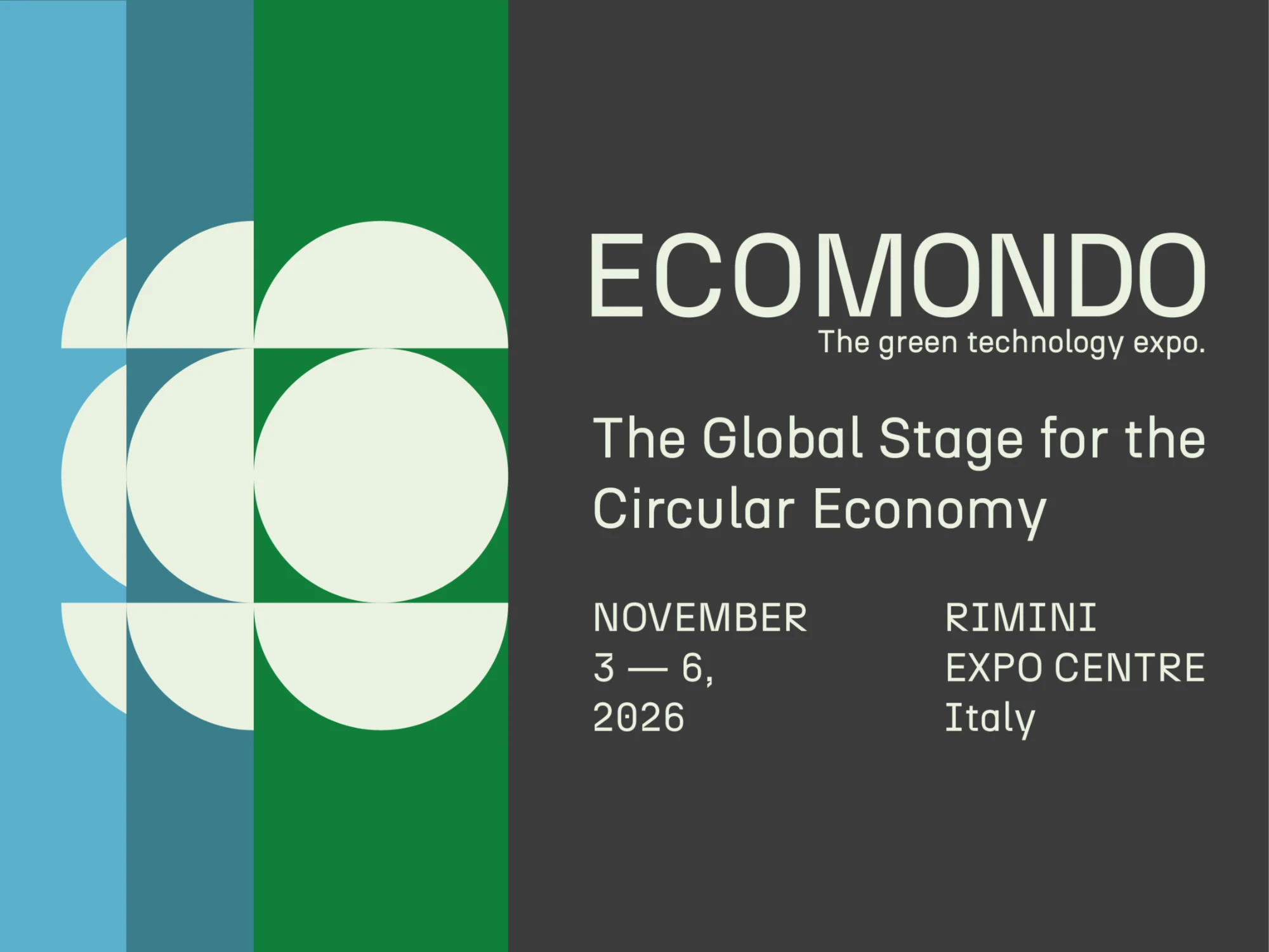 Ecomondo 2026, The Global Stage for the Circular Economy - 3-6 novembre 2026, Rimini Expo Centre